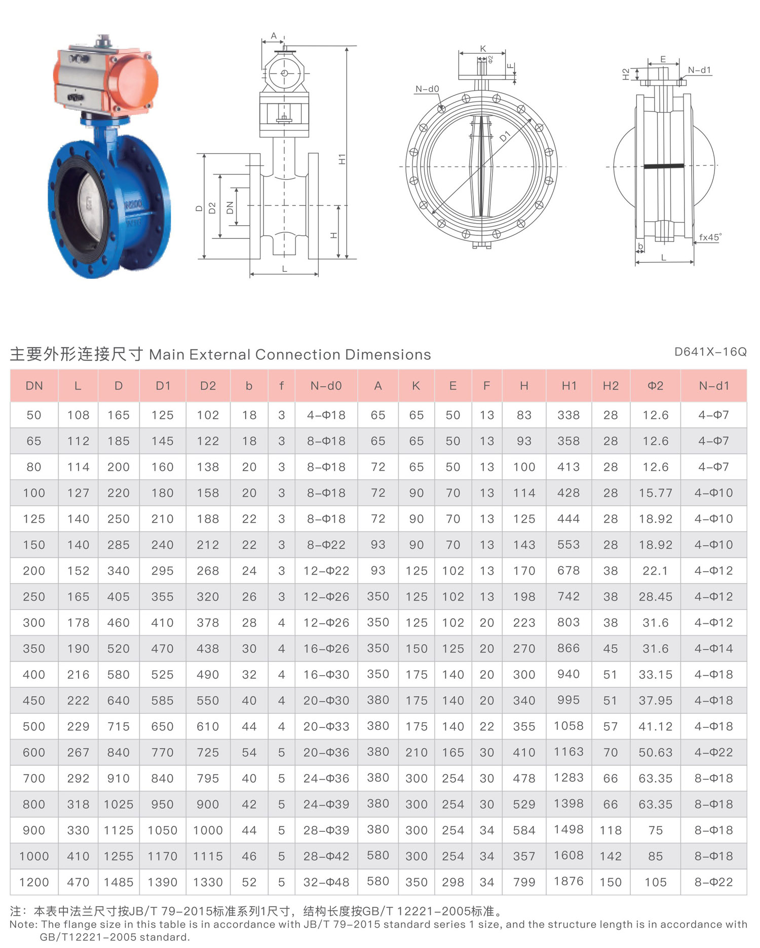 气动法兰式中线蝶阀
