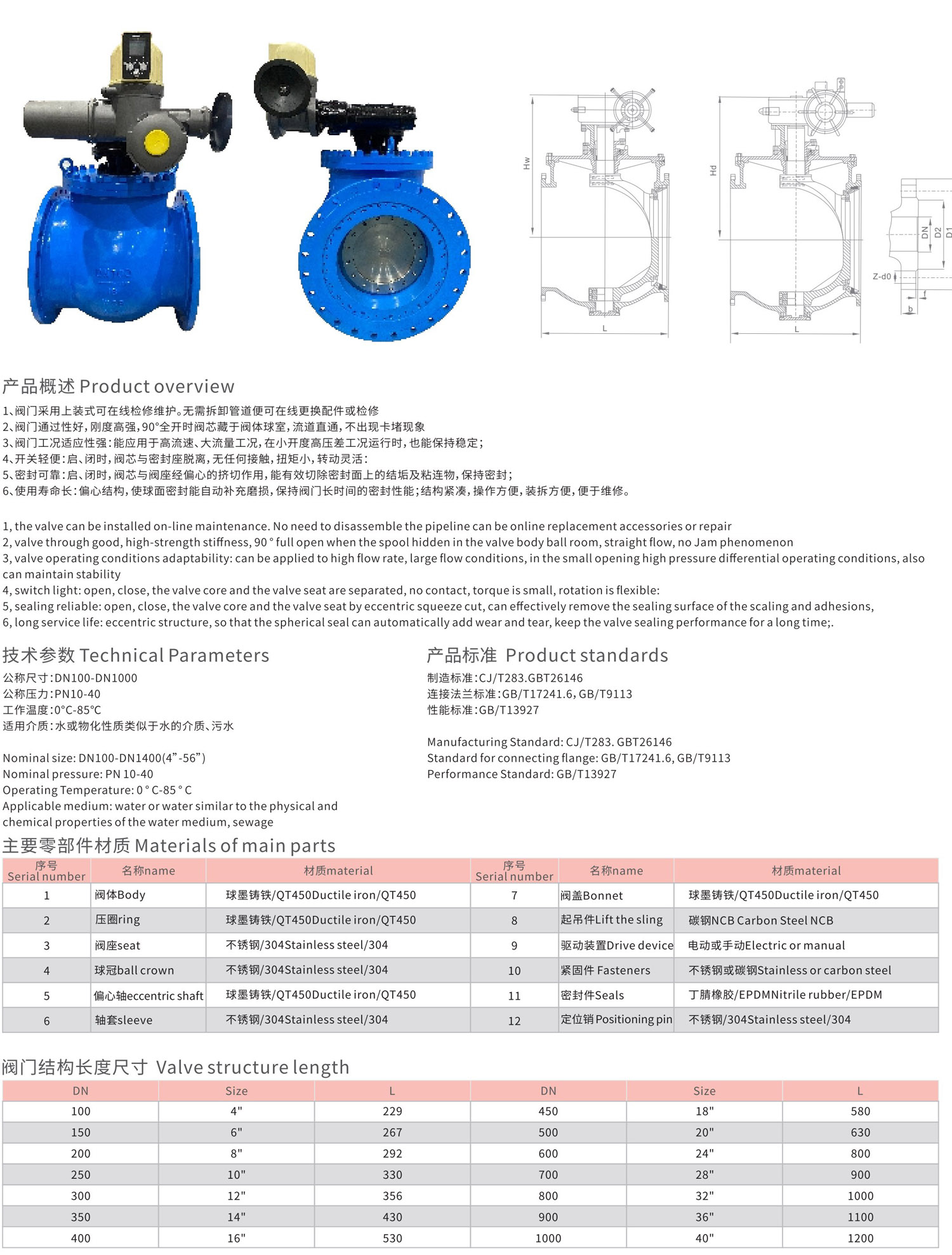DYQ340H-DYQ940H偏心上装式球阀